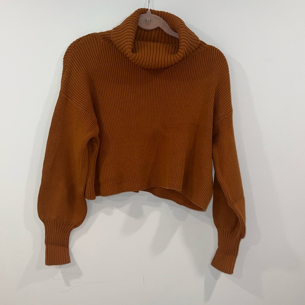 Cropped turtle neck sweater
